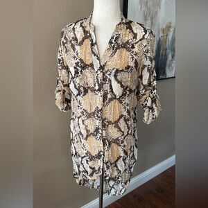Snake print long tunic top